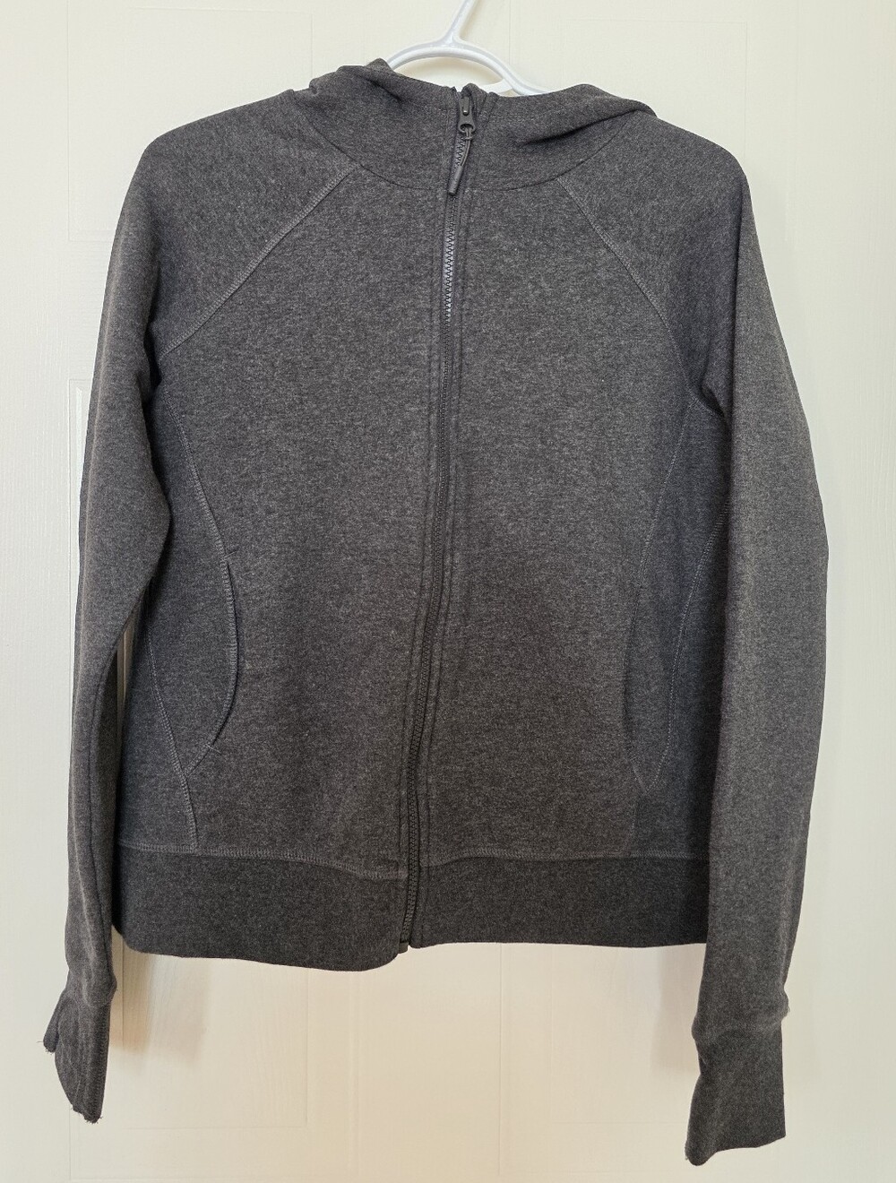 Lole Full-Zip Hooded Sweater in Charcoal Gray Medium